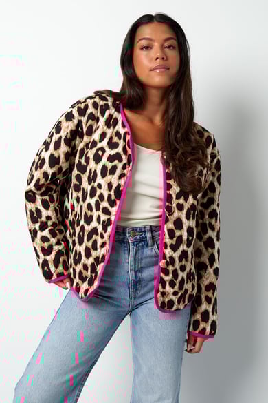 Jacket with leopard print - pink h5 Picture2